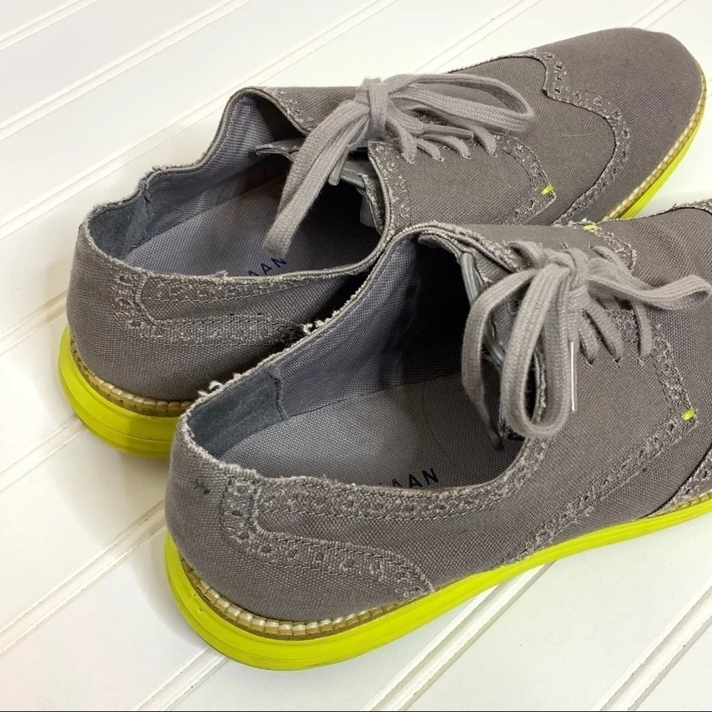 COLE HAAN LUNARGRAND GREY SUEDE OXFORD SHOES 396